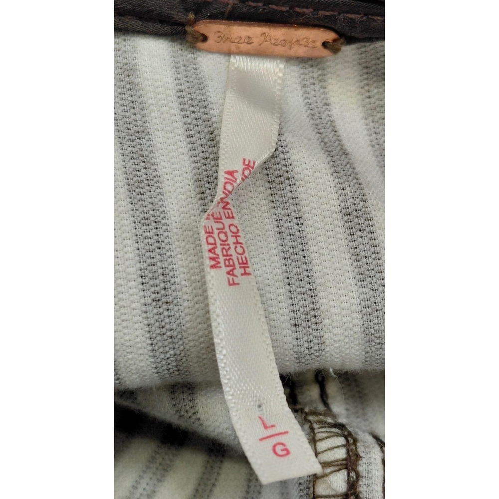 Free People Collier Cord Midi Dress Striped Drop Waist Puff Sleeve Bow Back - Picture 8 of 9